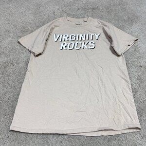 Virginity Rocks T-Shirt Men’s Beige Short Sleeve Size Medium